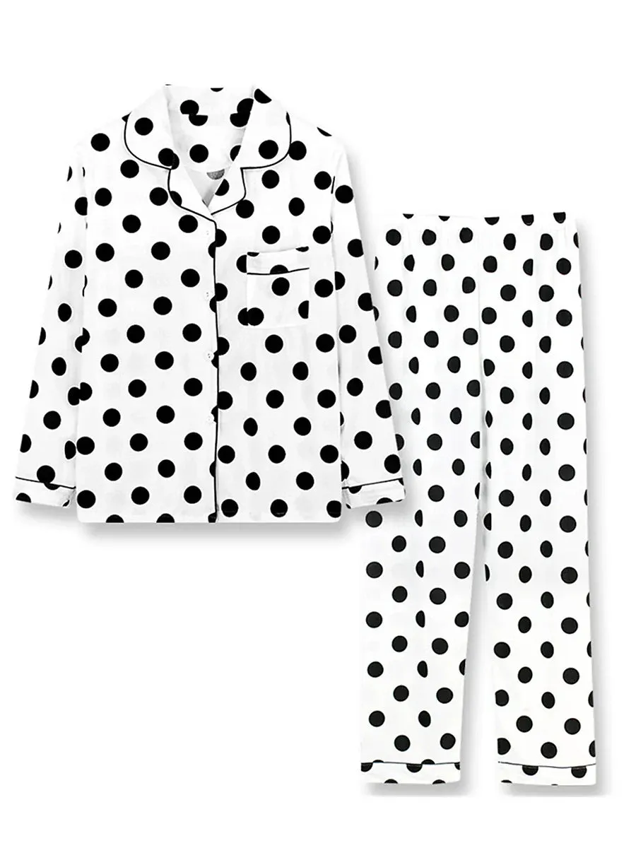 Chic Women's Lotus Pink and Black Grid/Plaid Polyester Pajama Set