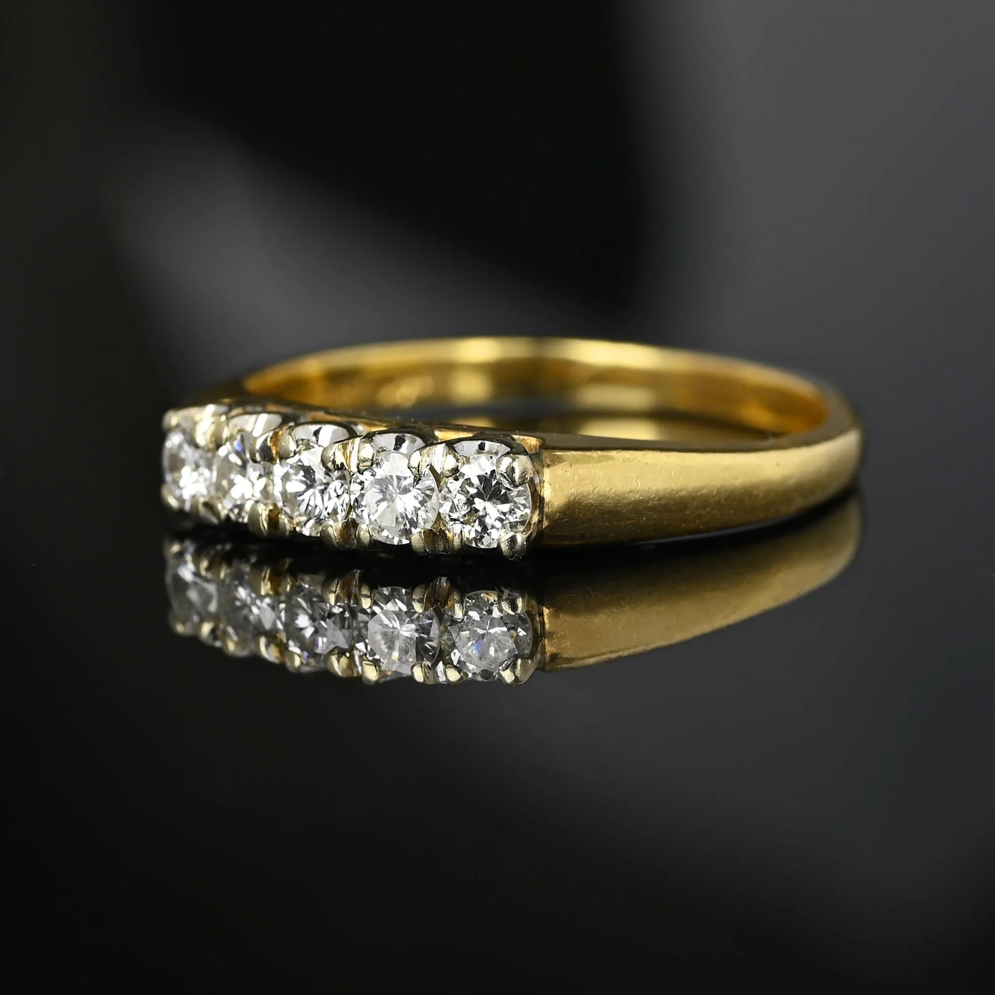 Classic Five Stone Diamond Ring Band in 14K Gold