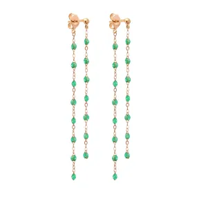 Classic Gigi dangling Mint earrings, Rose Gold