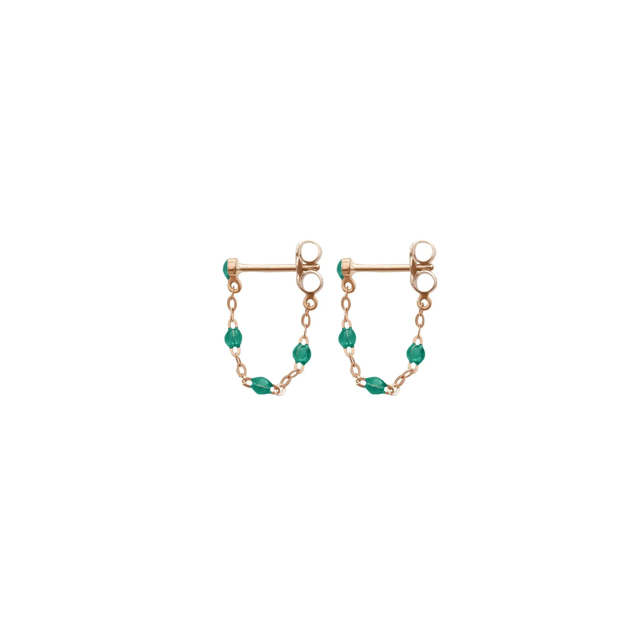 Classic Gigi Emerald earrings, Rose Gold