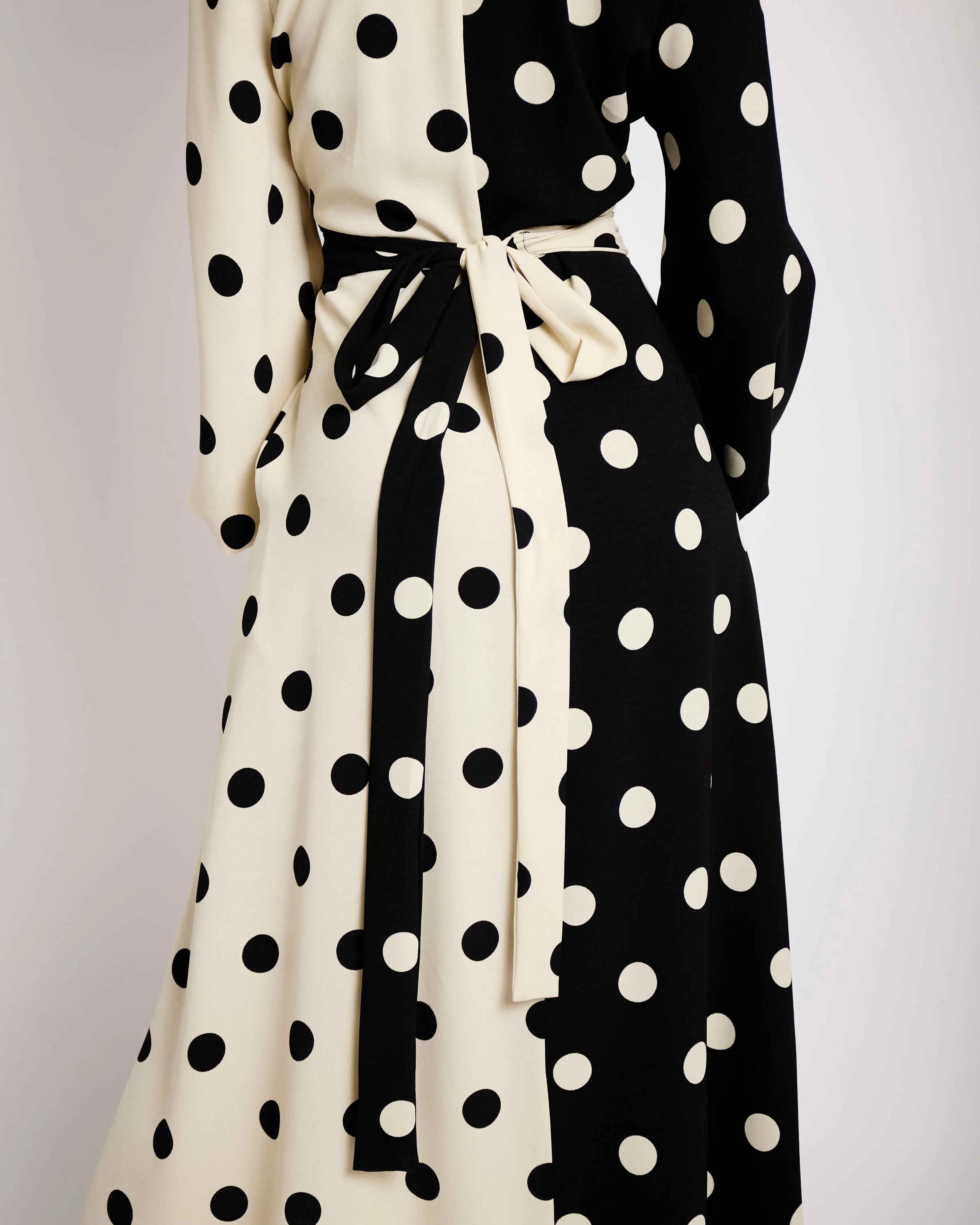 Combo Wrap Dress in Spot Combo