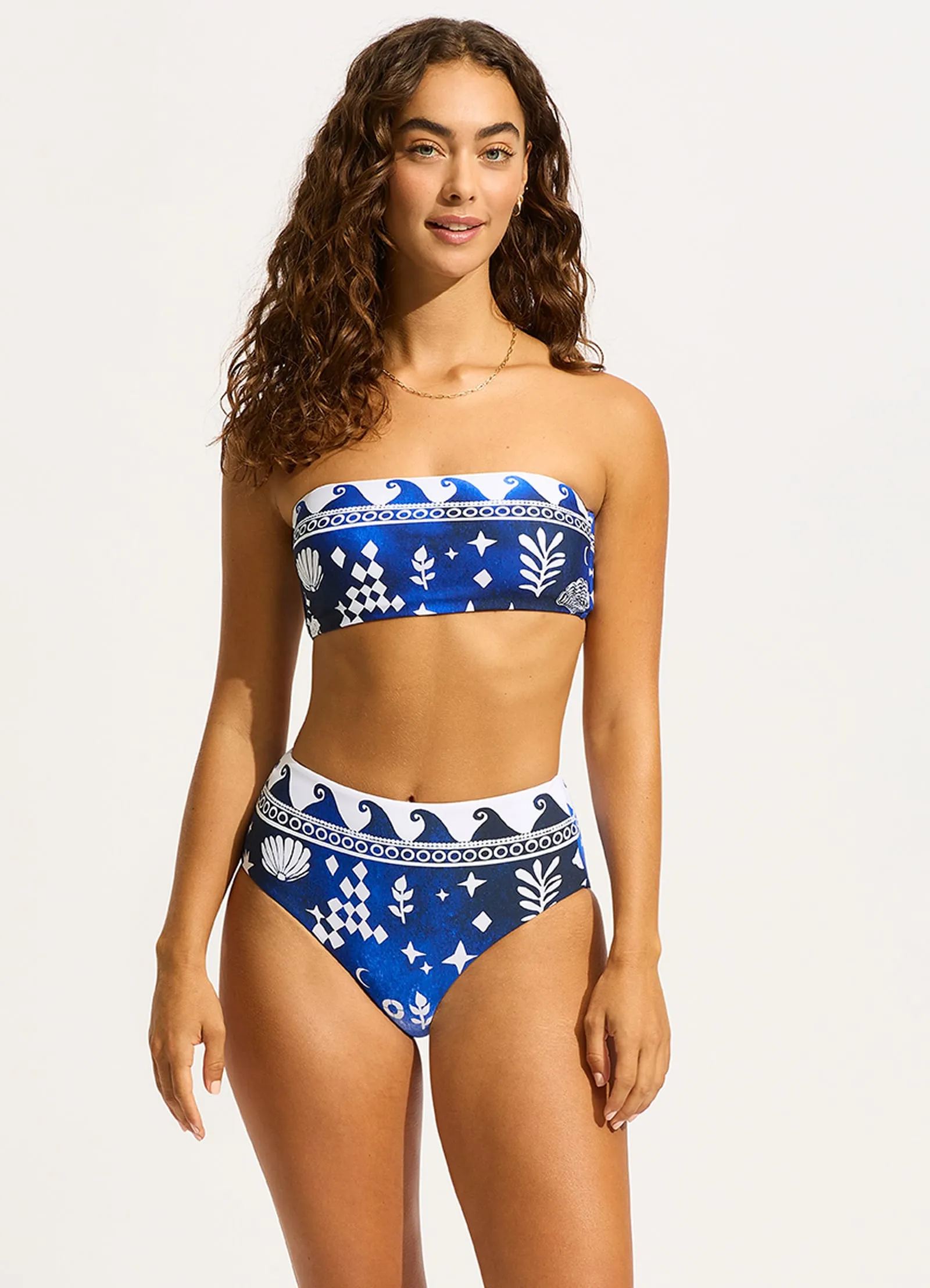 Corfu Bandeau Bikini Top - Azure