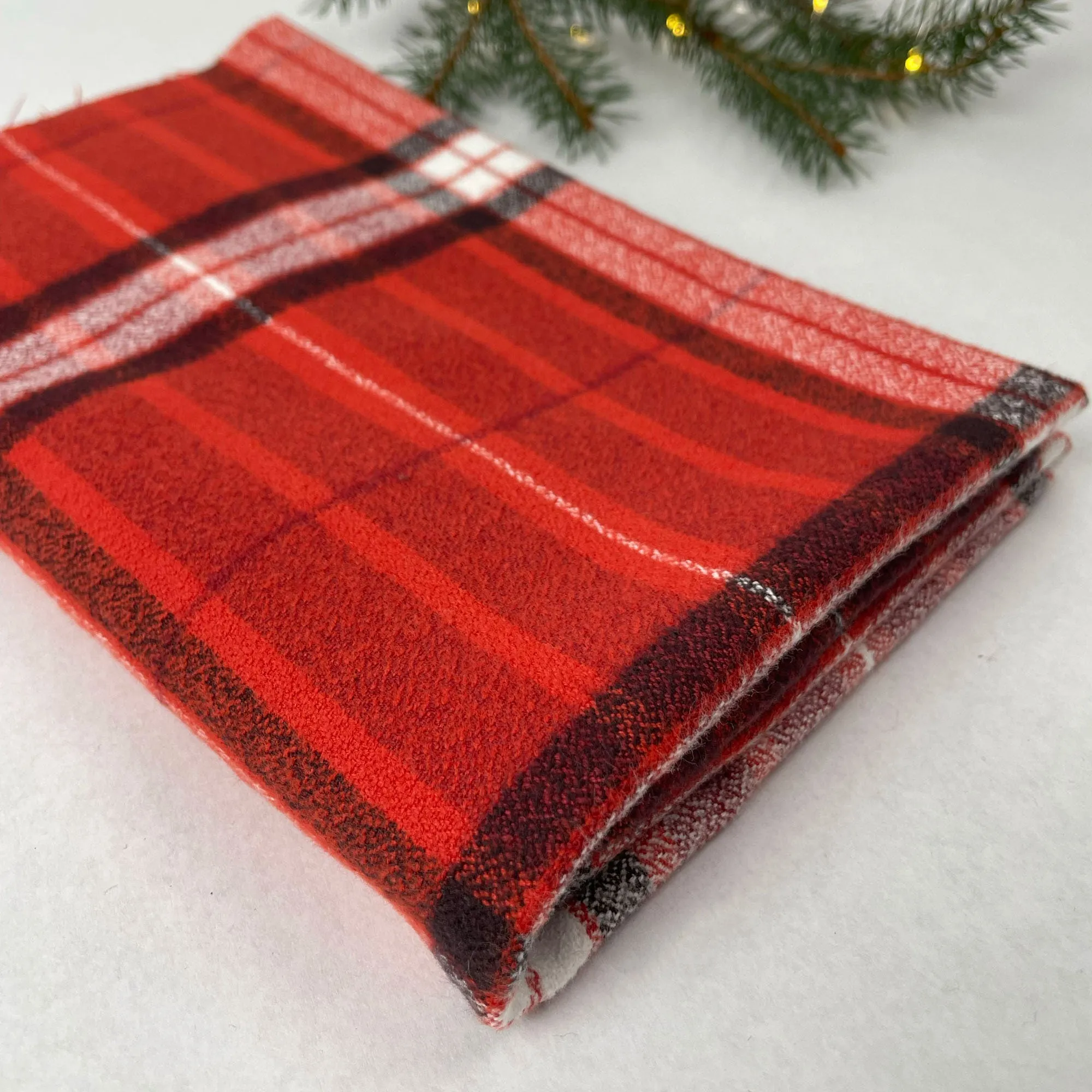 Cozy Organic Cotton Flannel in Red Plaid