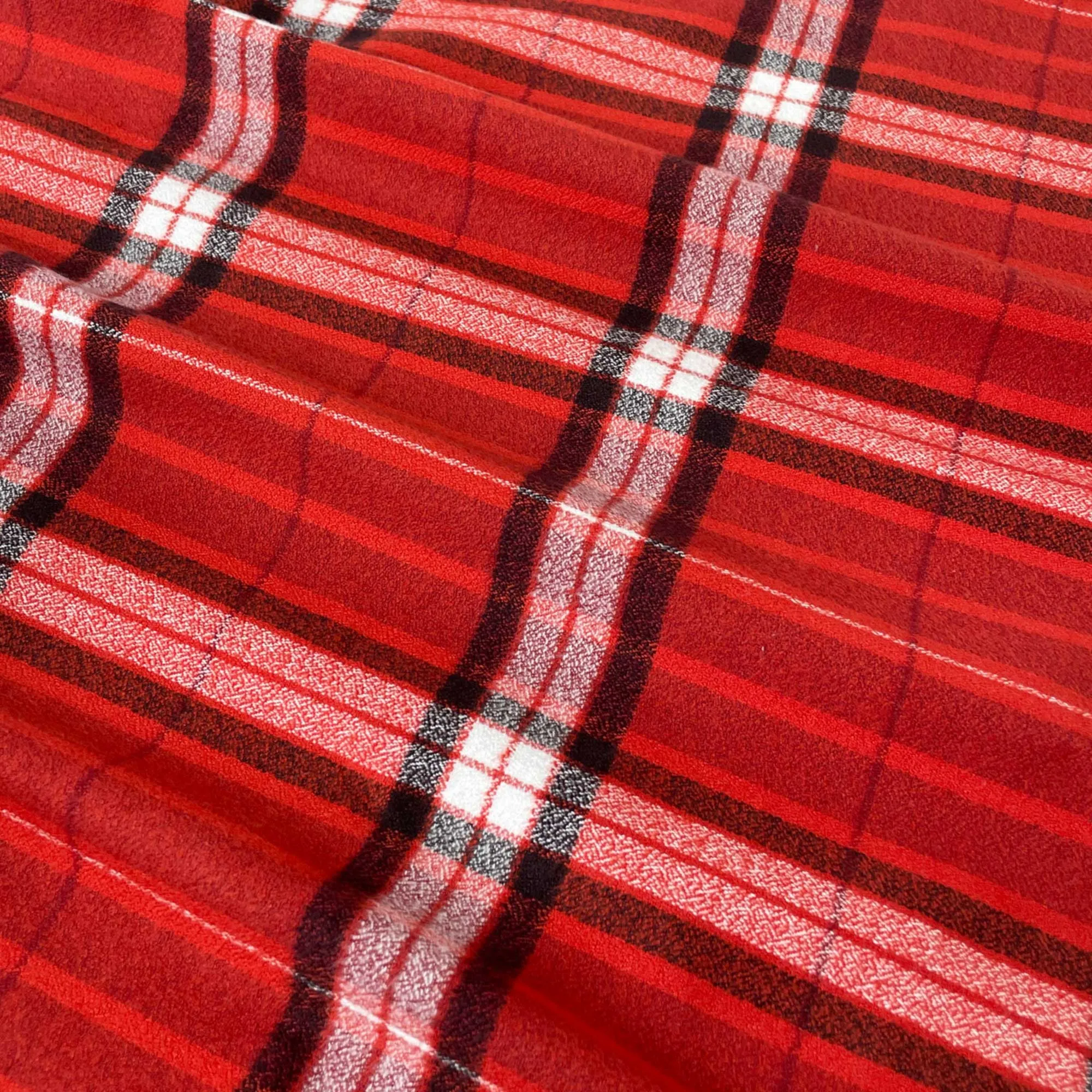 Cozy Organic Cotton Flannel in Red Plaid