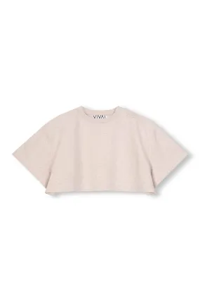 Cropped T-Shirt Sue (Beige Melange)