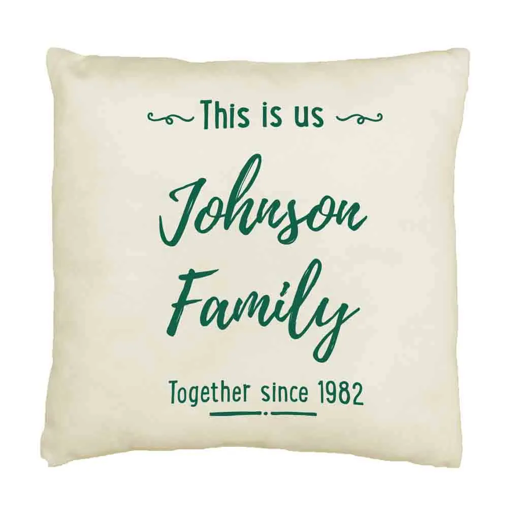 Custom Printed Accent Pillow Cover with Name(s) and Date