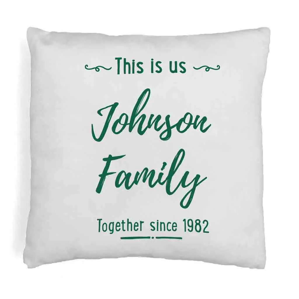 Custom Printed Accent Pillow Cover with Name(s) and Date