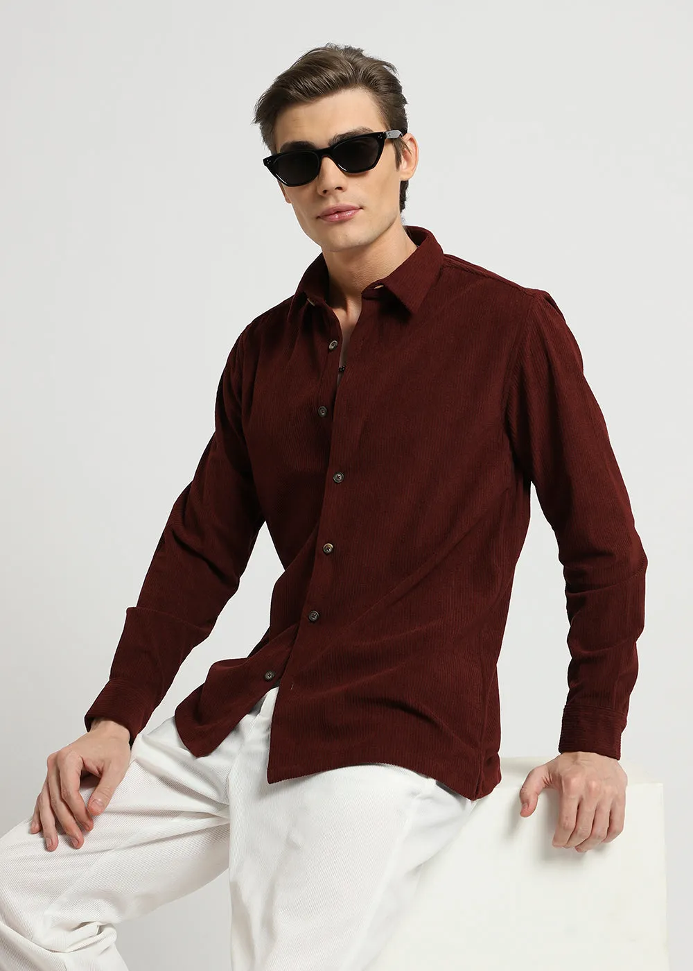 Decadant Maroon Corduroy Shirt