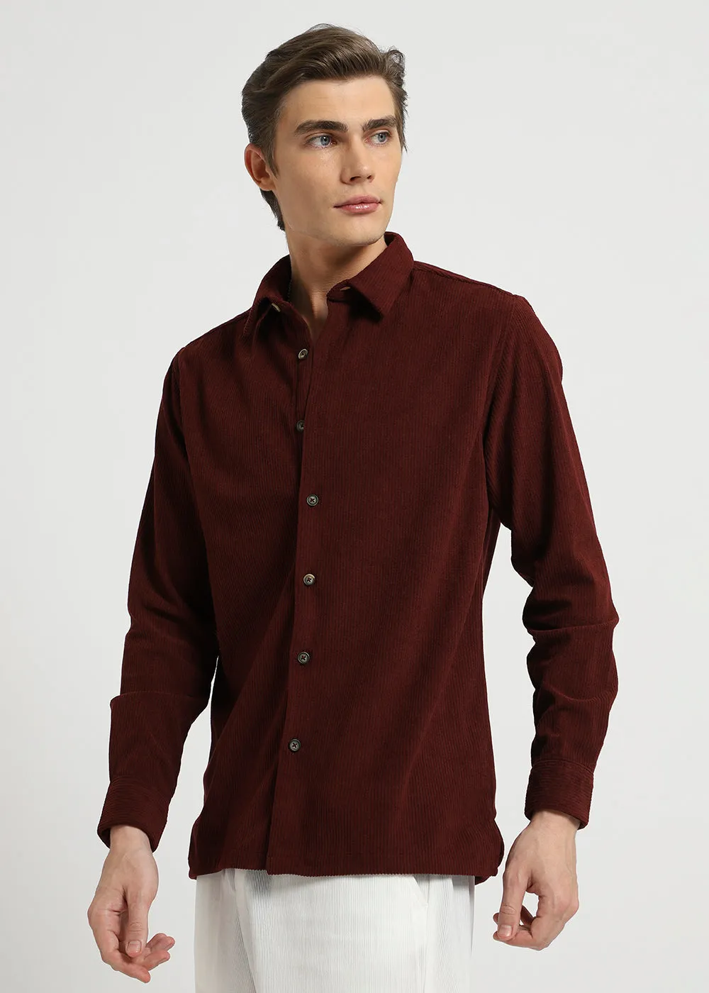 Decadant Maroon Corduroy Shirt