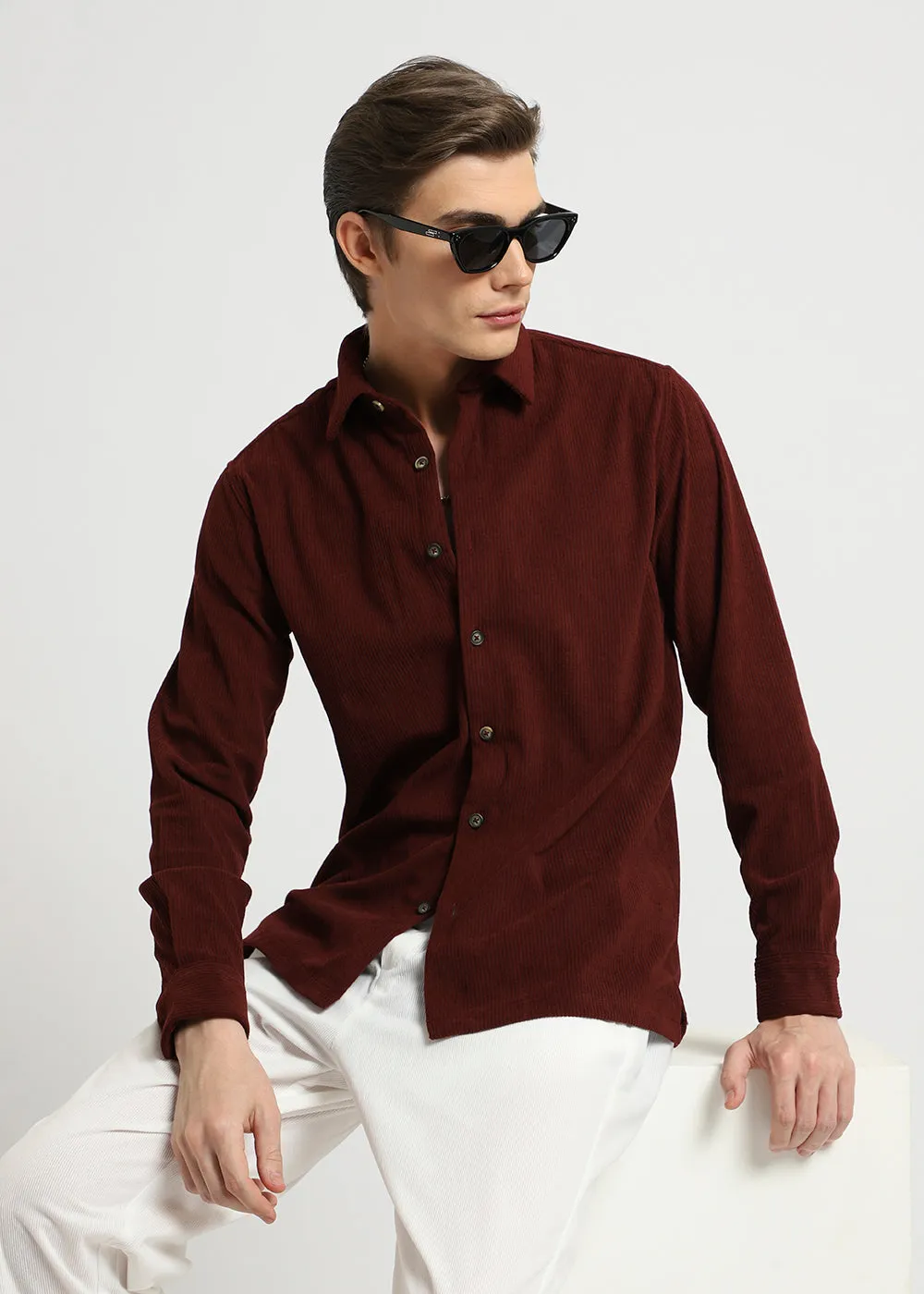 Decadant Maroon Corduroy Shirt