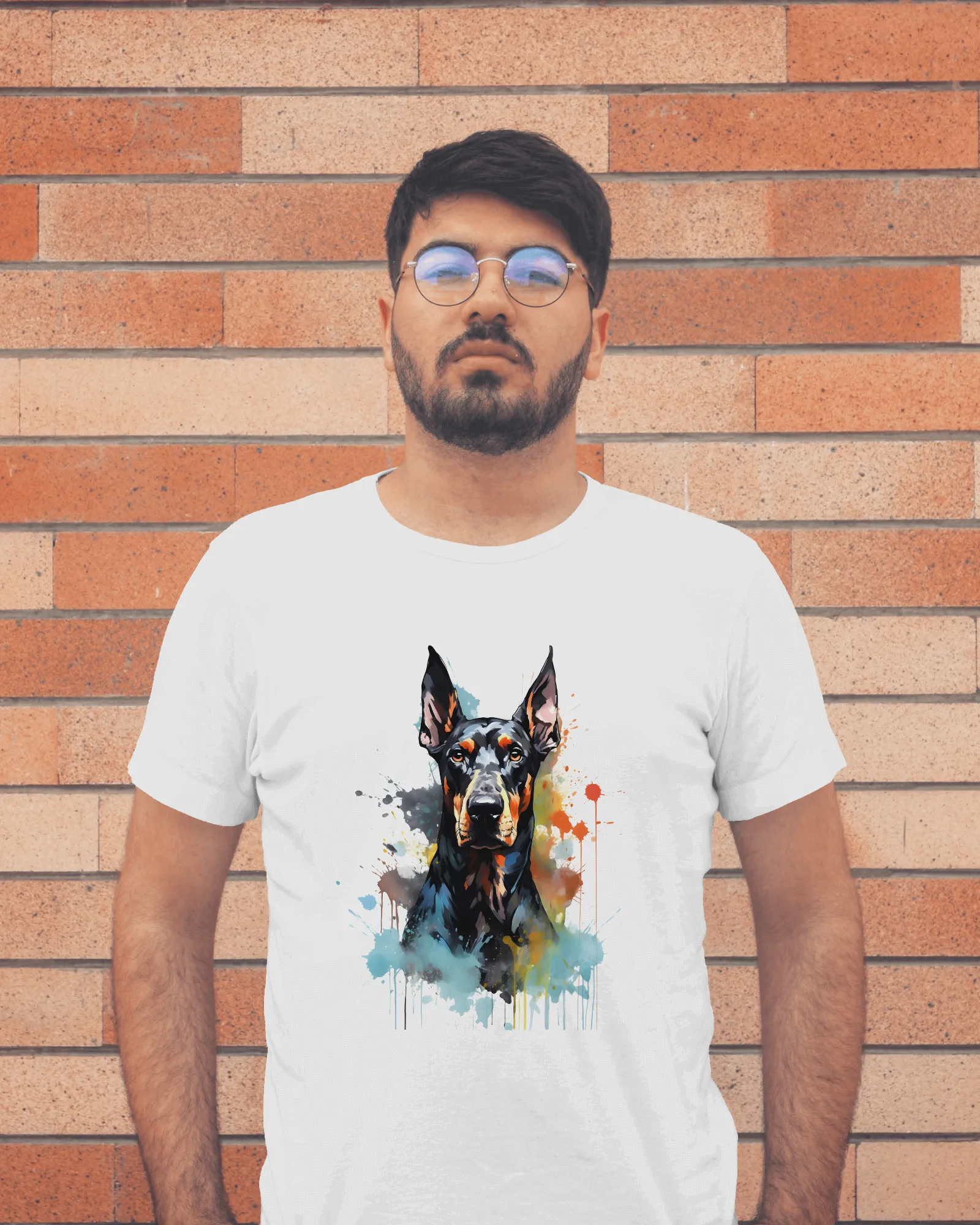 Doberman T-Shirt, Watercolor Doberman, Doberman Art Shirt, Dog Lover Apparel, Unisex Heavy Cotton Tee