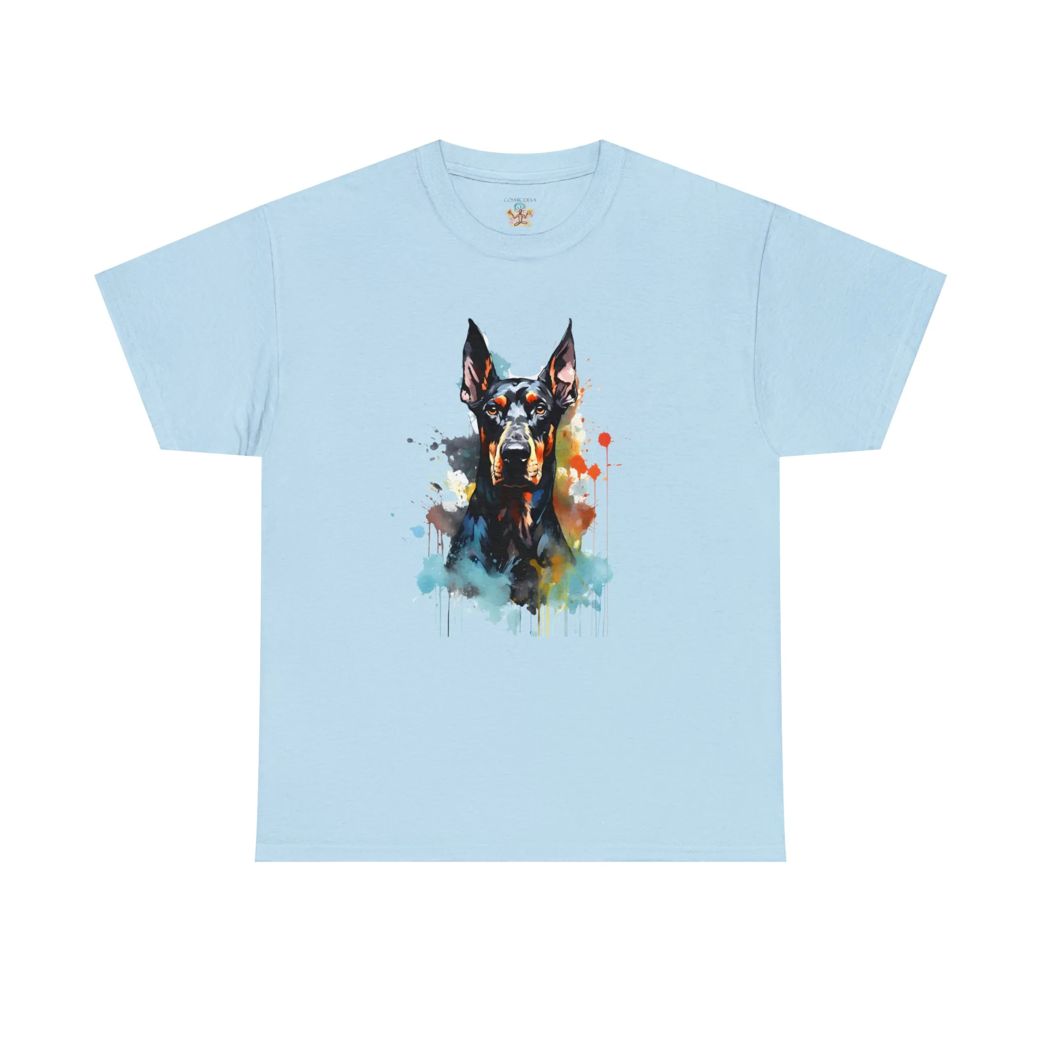 Doberman T-Shirt, Watercolor Doberman, Doberman Art Shirt, Dog Lover Apparel, Unisex Heavy Cotton Tee