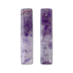 Dog Teeth Amethyst 10x48mm Rectangle Pair - Pendant