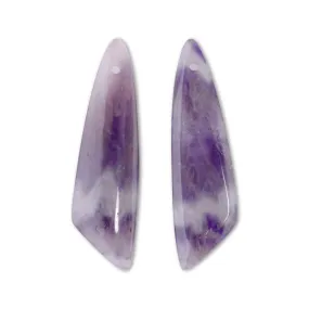 Dog Teeth Amethyst 13x48mm Wing Pair - Pendant