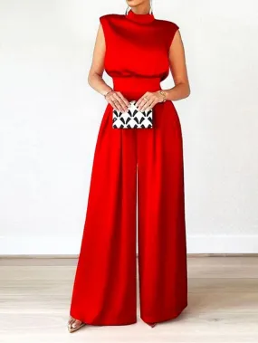 Elegant Sleeveless High Waist Women's Jumpsuit for Parties and Events