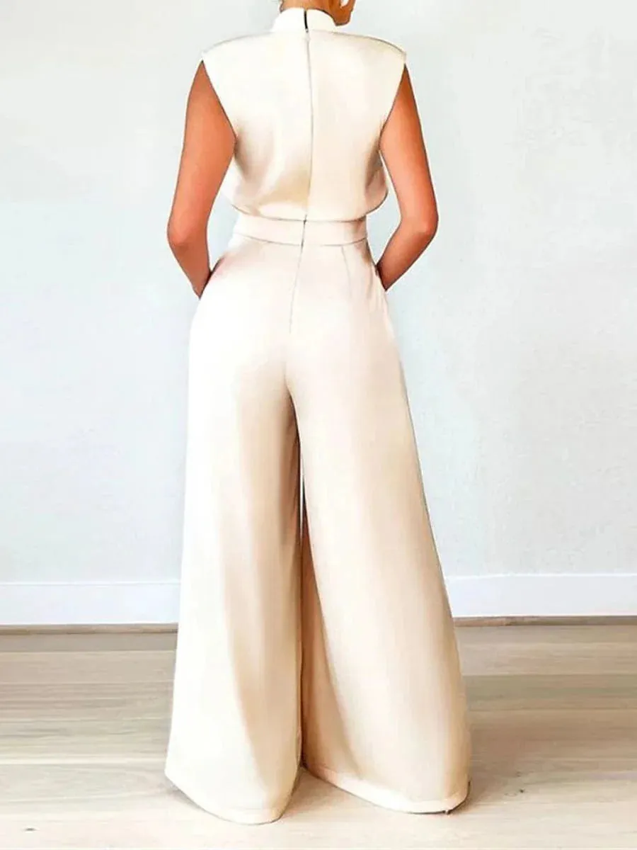 Elegant Sleeveless High Waist Women's Jumpsuit for Parties and Events