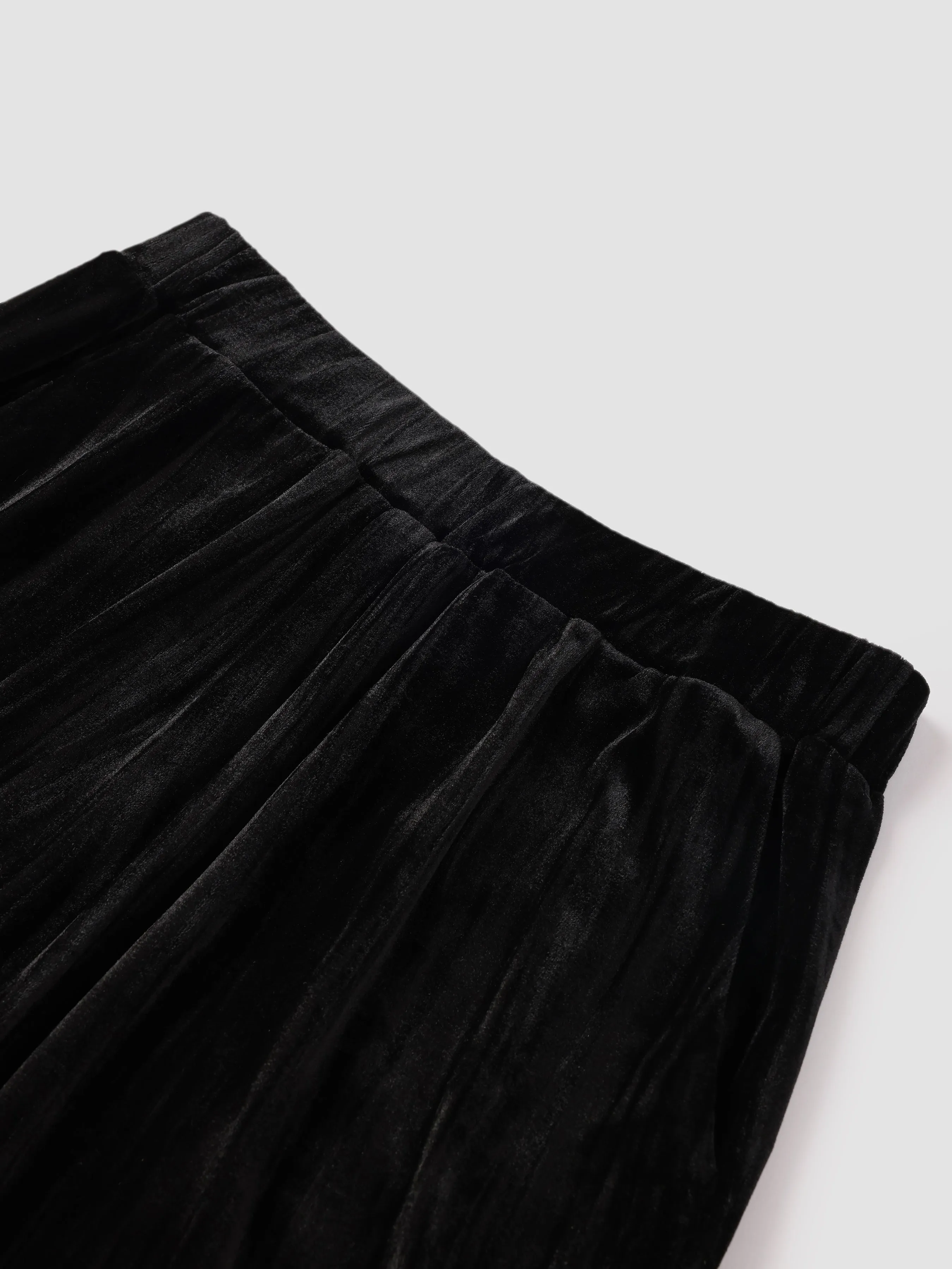 Embossed Velvet Elastic Waist Wide-Leg Pants