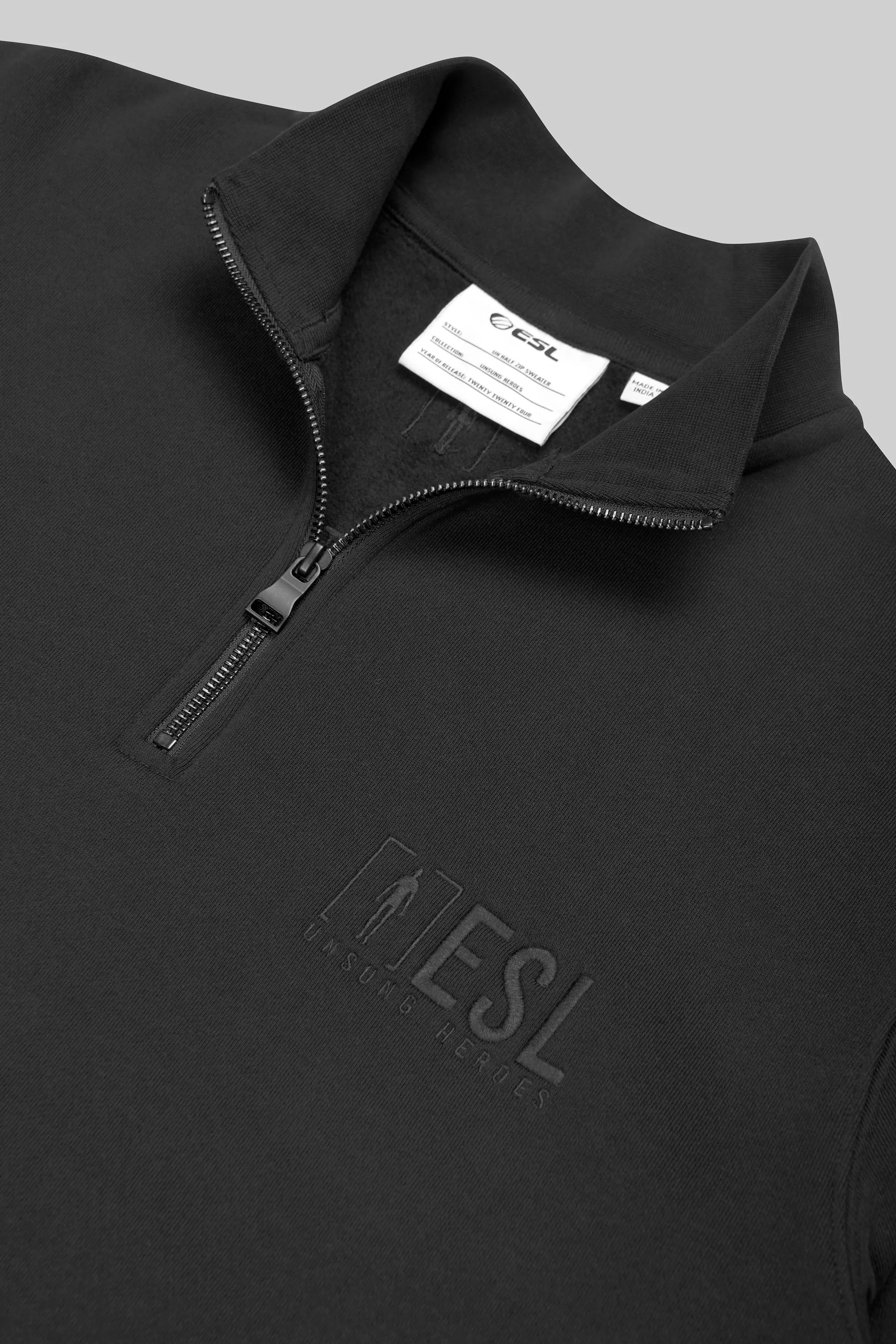 ESL Unsung Heroes Half Zip Sweater Black