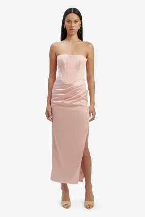 Everlasting Satin Midi Dress - Soft Pink