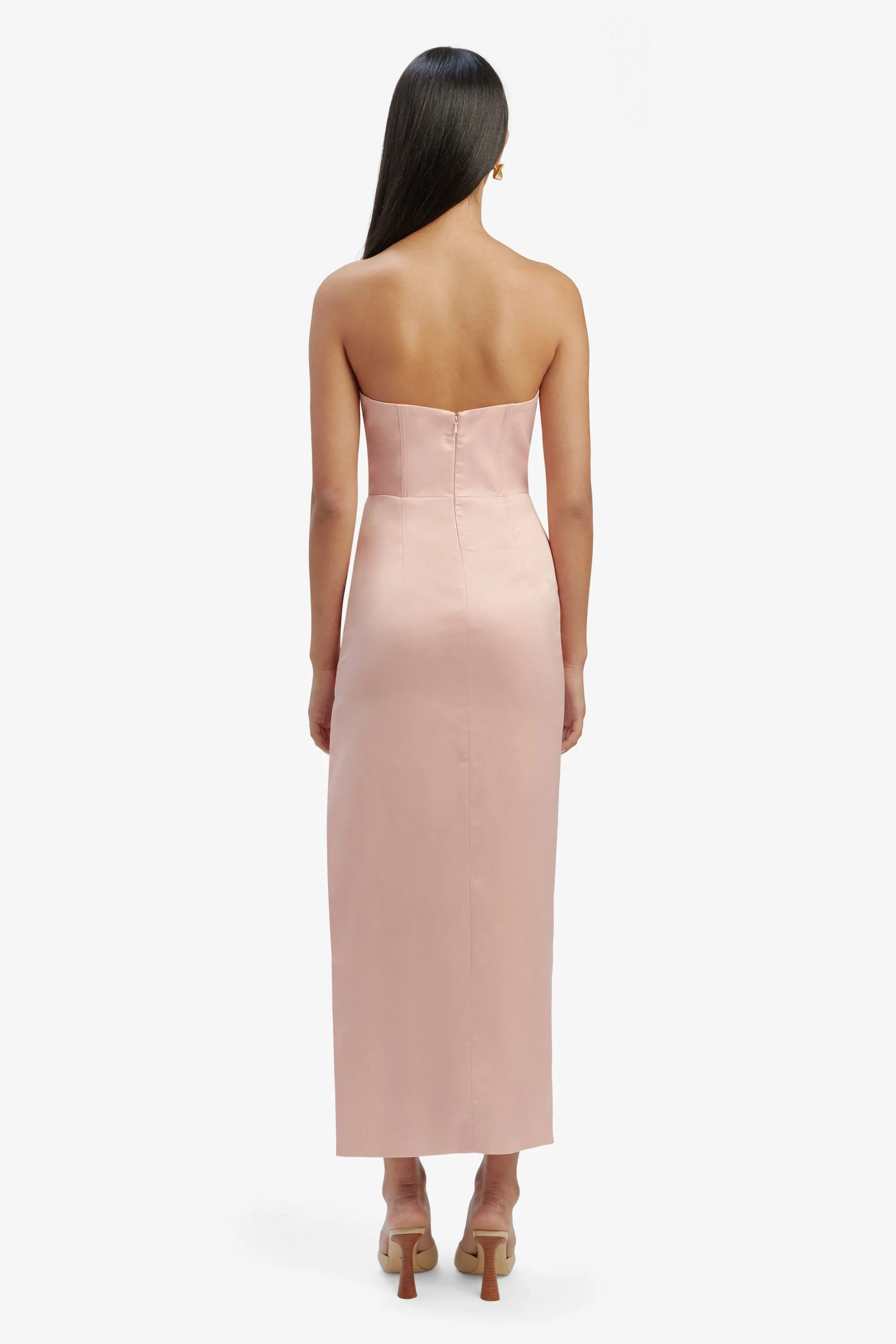 Everlasting Satin Midi Dress - Soft Pink