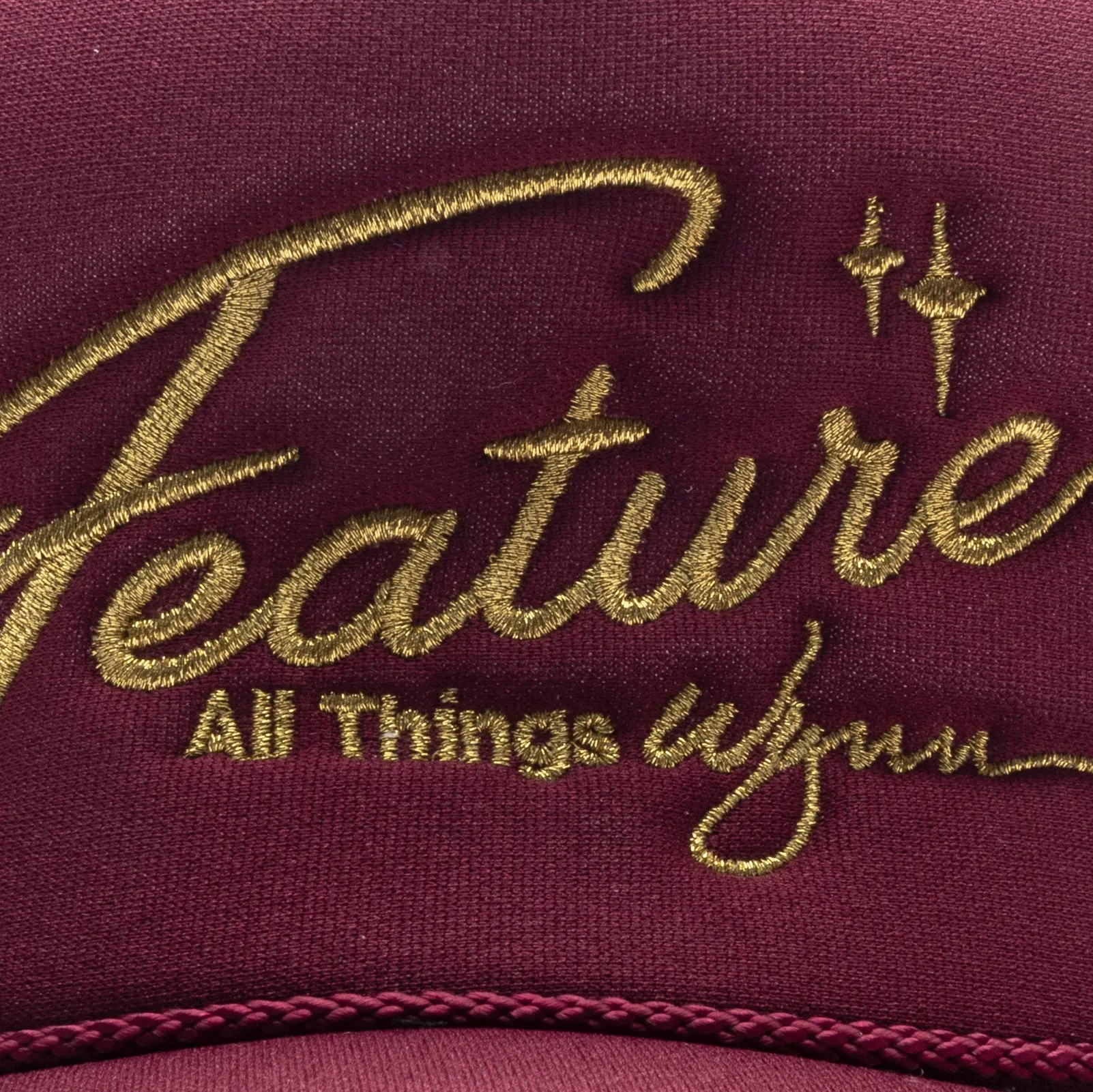 Feature x Wynn Shine Trucker - Burgundy/Maroon