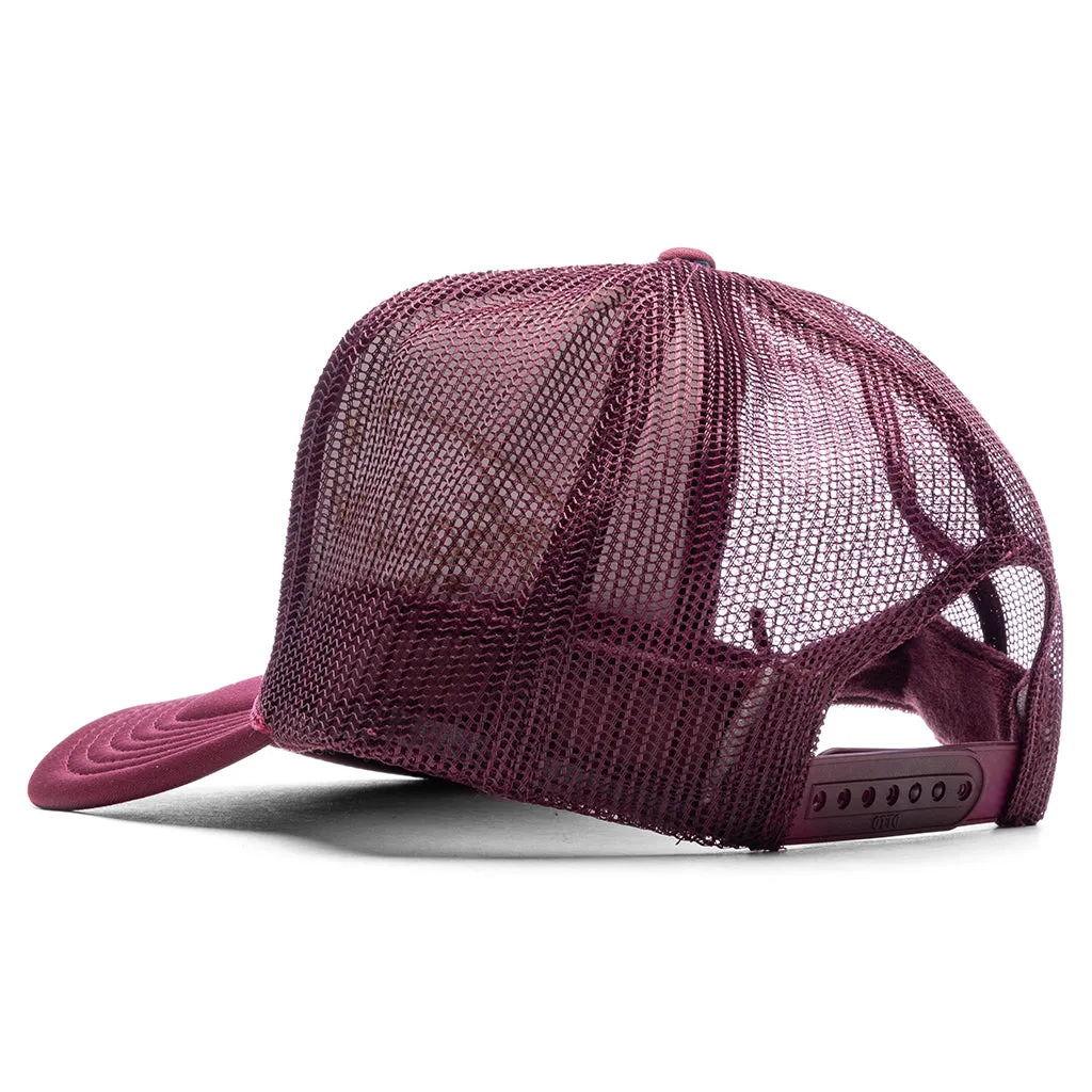 Feature x Wynn Shine Trucker - Burgundy/Maroon