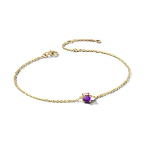 February Birthstone Bracelet 14K Yellow Gold