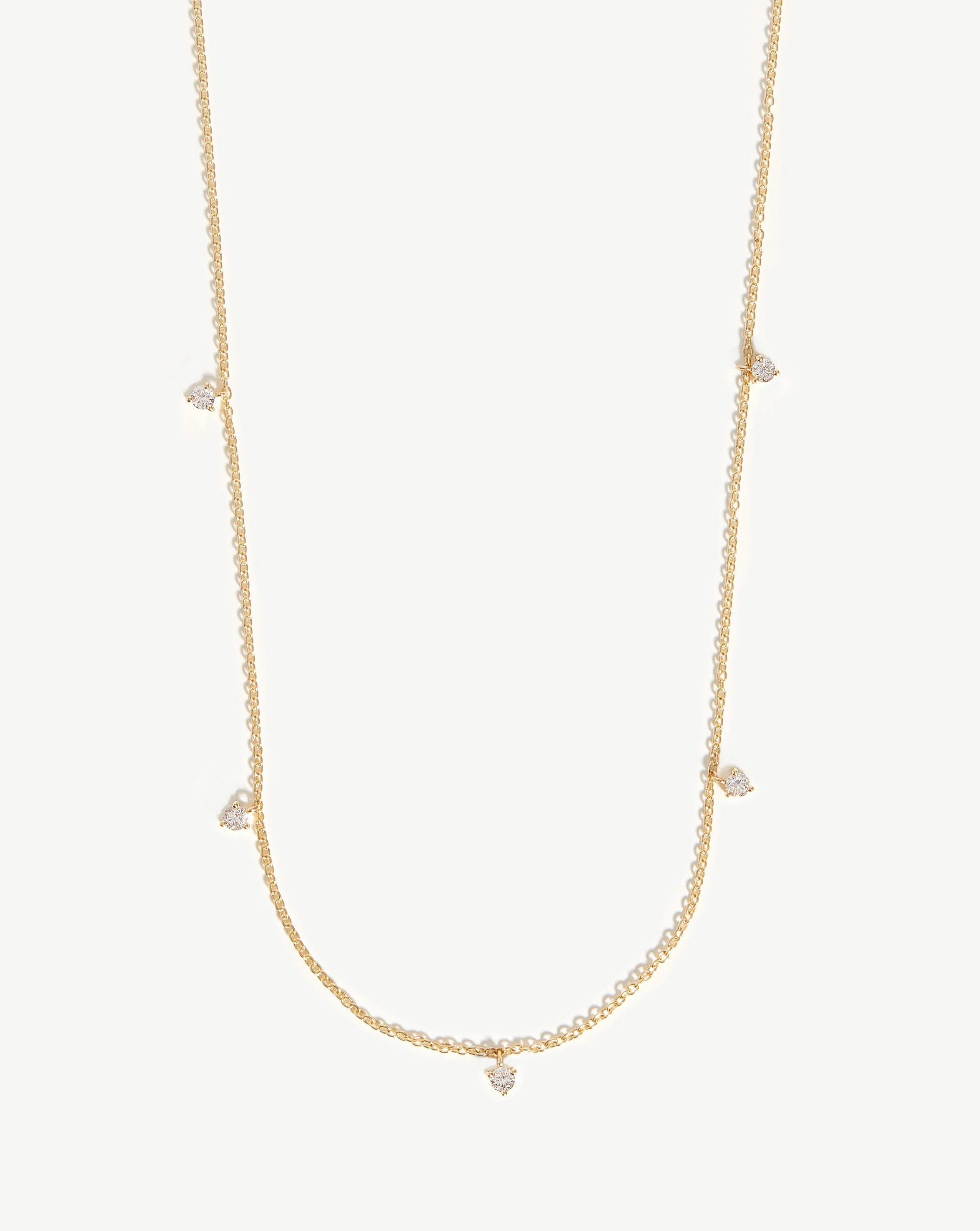 Fine Diamond Drop Necklace | 14k Solid Gold/Diamond