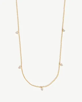 Fine Diamond Drop Necklace | 14k Solid Gold/Diamond