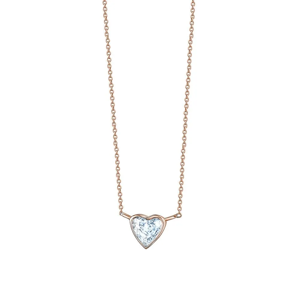 Floating Bezel Set Heart Necklace