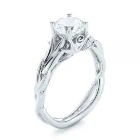 Floral Solitaire Diamond Engagement Ring [Setting Only] - EC042