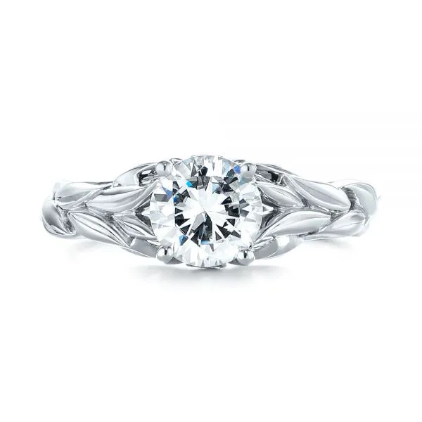 Floral Solitaire Diamond Engagement Ring [Setting Only] - EC042