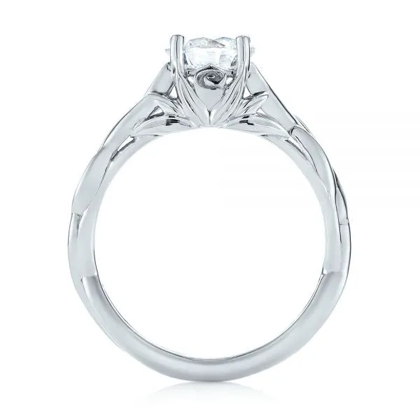 Floral Solitaire Diamond Engagement Ring [Setting Only] - EC042