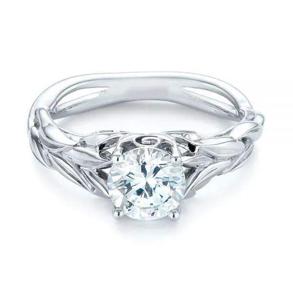 Floral Solitaire Diamond Engagement Ring [Setting Only] - EC042