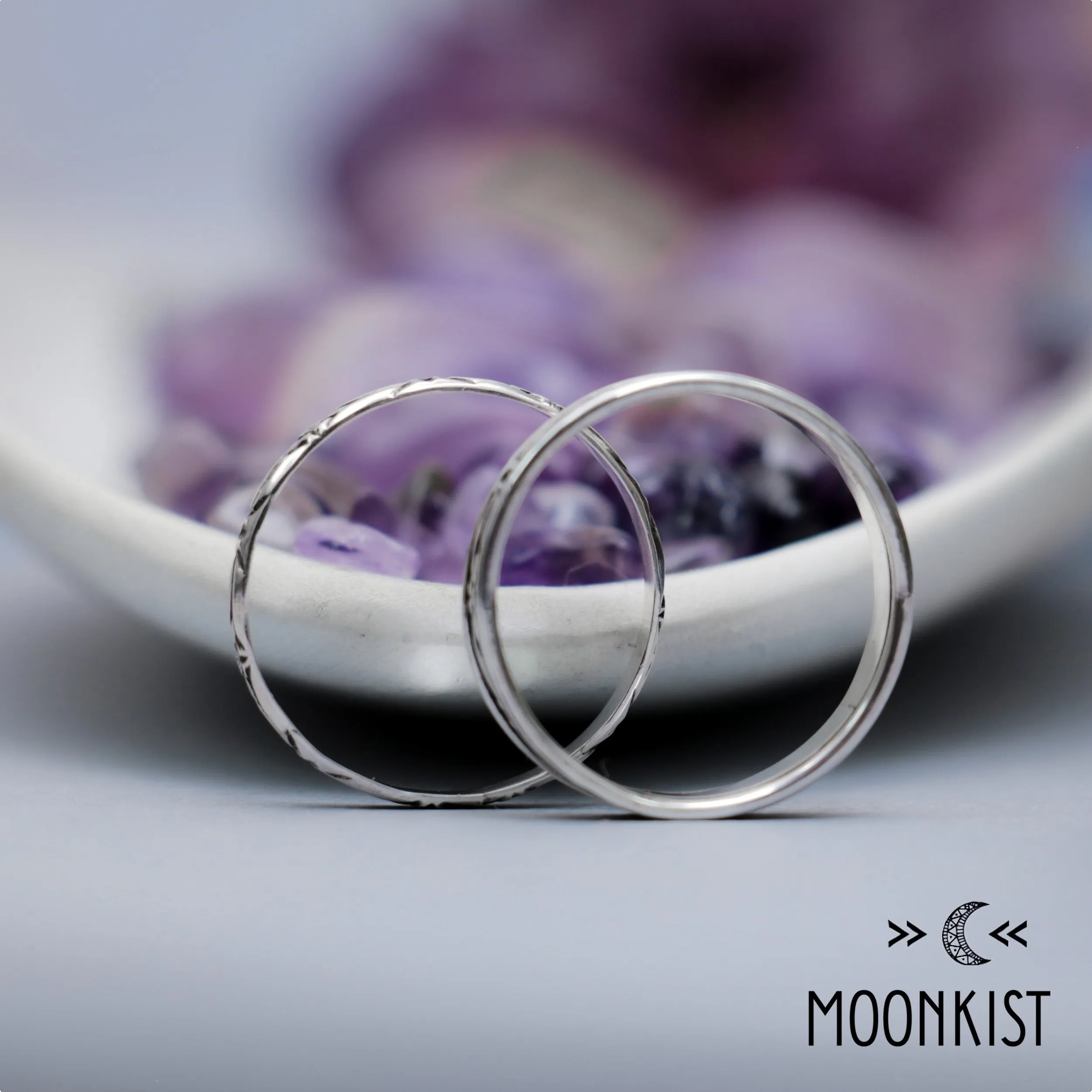 Forget Me Not Wedding Ring Set | Moonkist Designs