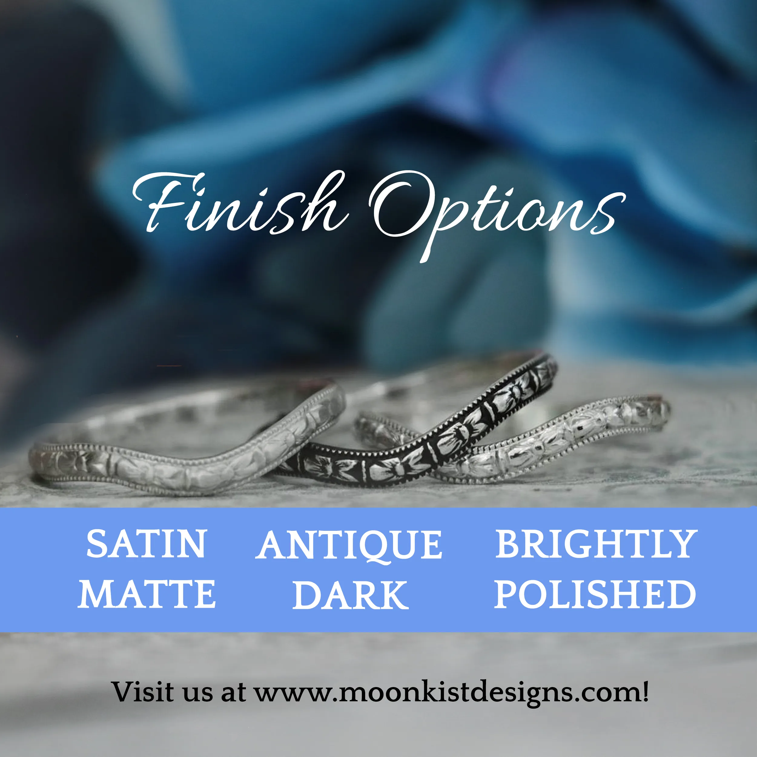 Forget Me Not Wedding Ring Set | Moonkist Designs