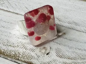 Fused Glass Ring~ Pink Champagne Collection