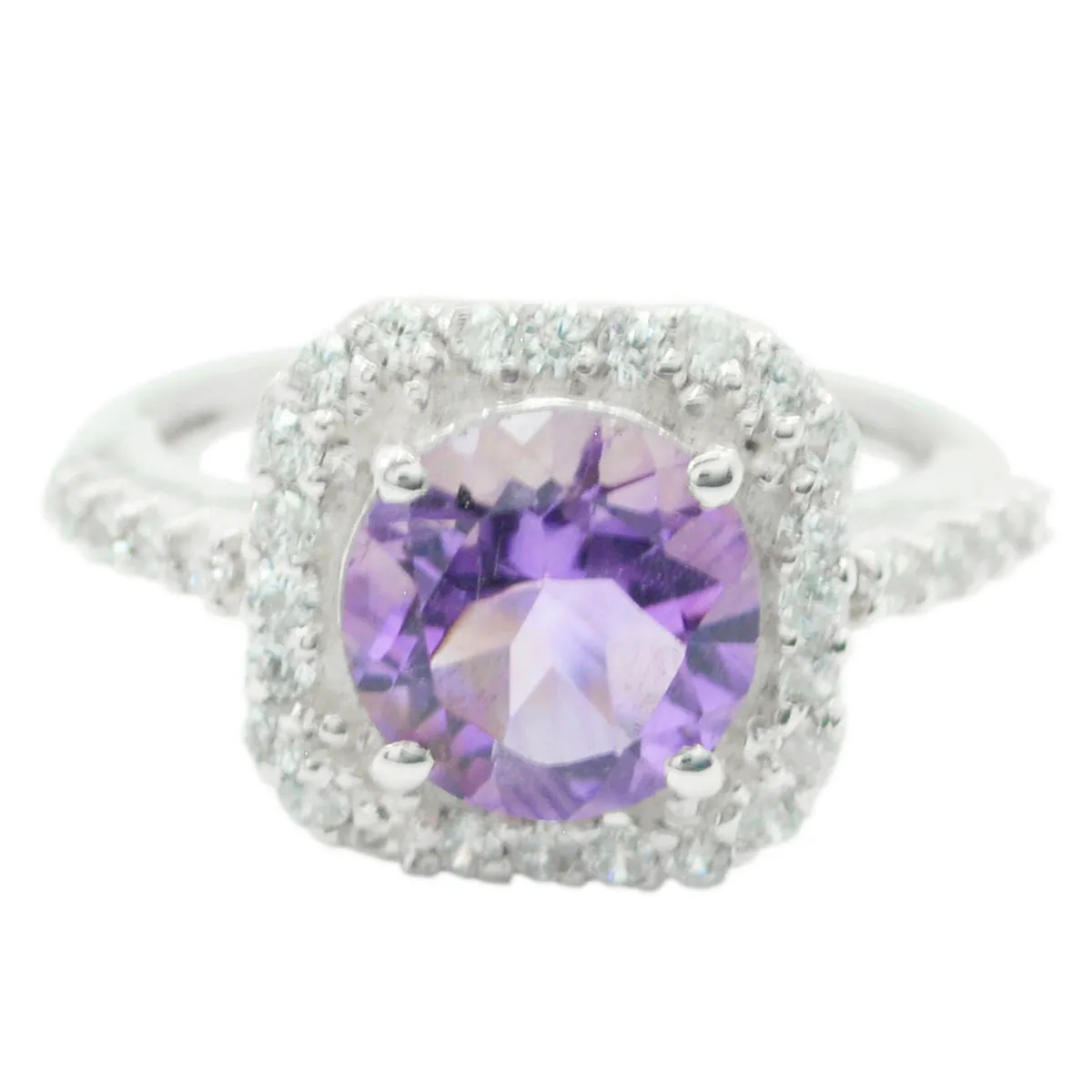 Glamorous Gemstones Amethyst Solid Silver Ring Fine Selling Shops