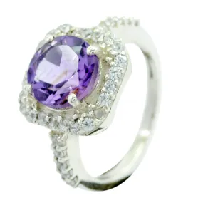 Glamorous Gemstones Amethyst Solid Silver Ring Fine Selling Shops