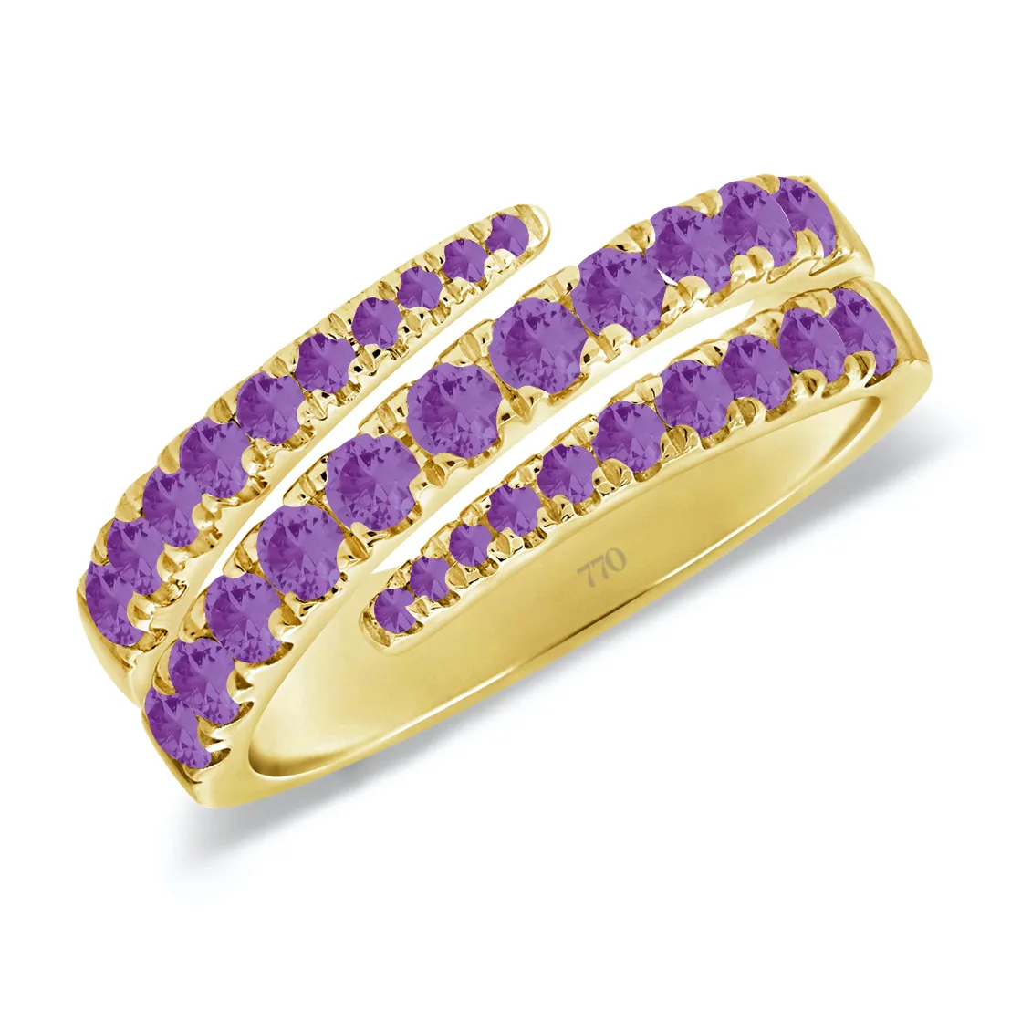 Graduated Wrap Gemstone Claw Ring