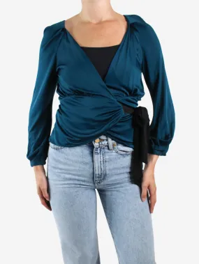 Green wrap top - size S