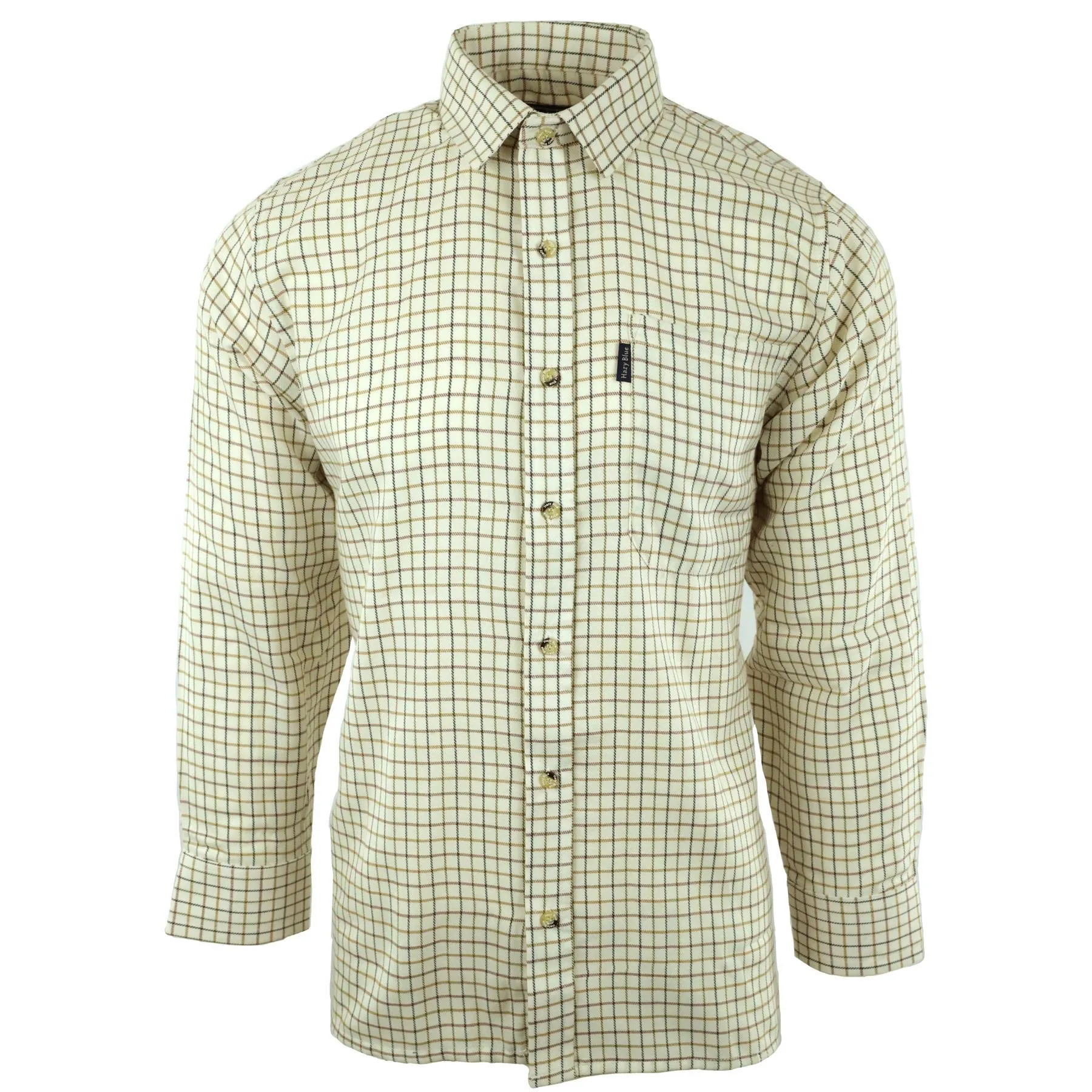 Hazy Blue Mens Long Sleeve Country Check Shirt - Fleece Lined