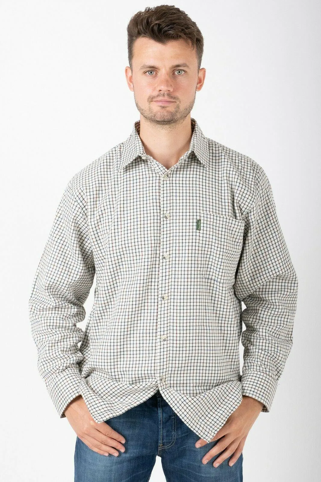 Hazy Blue Mens Long Sleeve Country Check Shirt - Fleece Lined