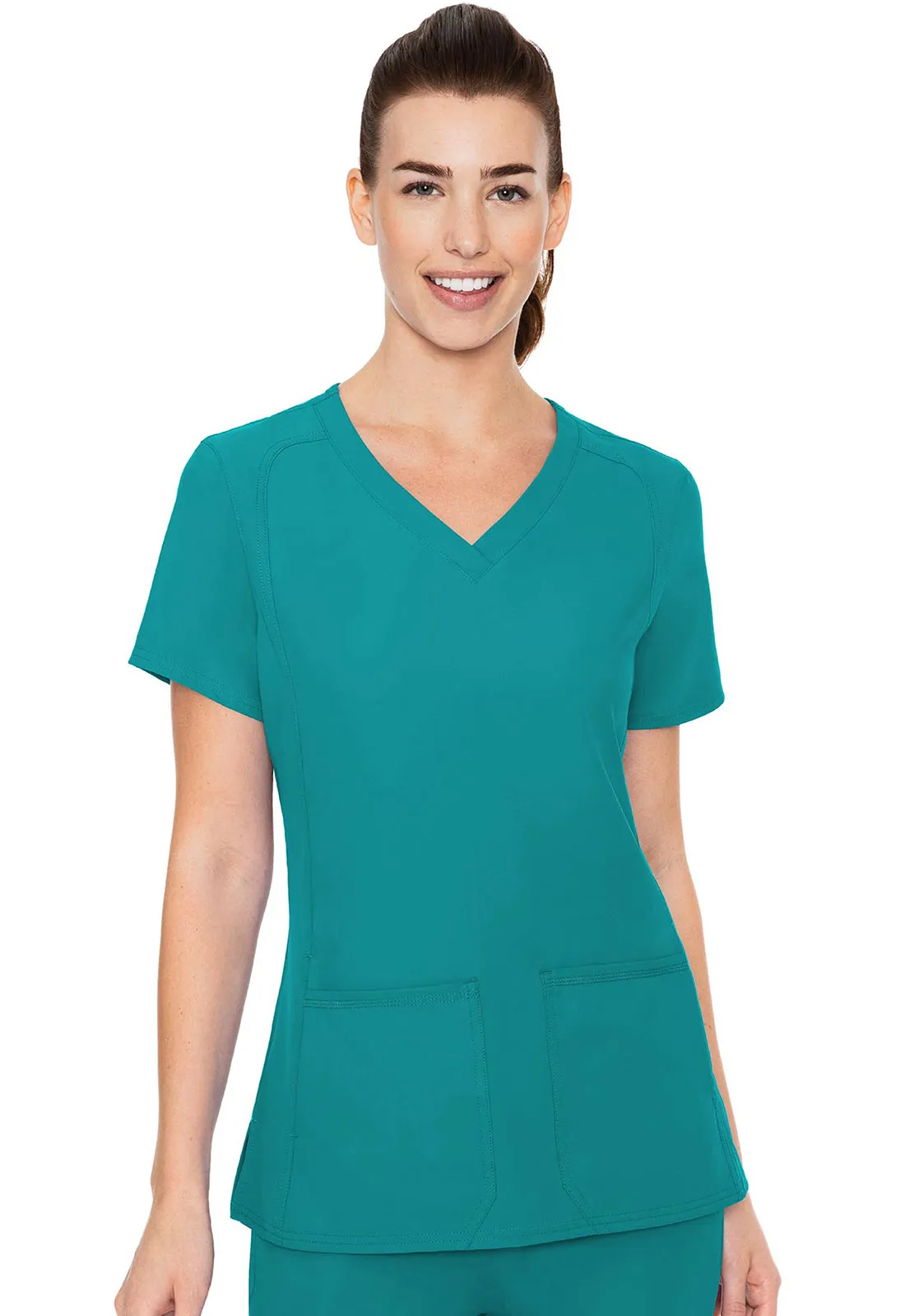 Insight by Med Couture Women's Side Pocket Solid Scrub Top 2468