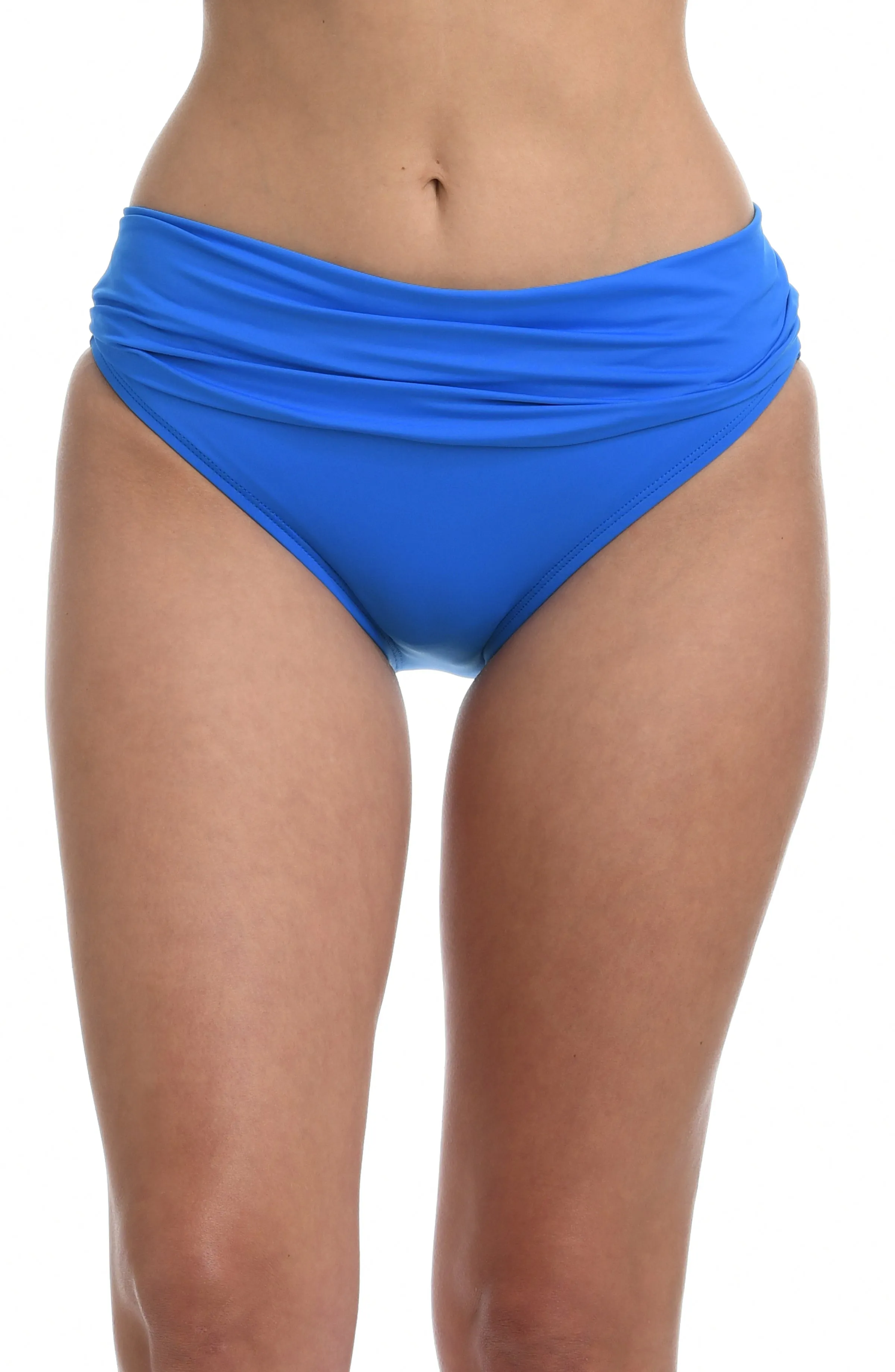 Island Goddess Shirred Band Hipster Bottom - Capri Blue - FINAL SALE