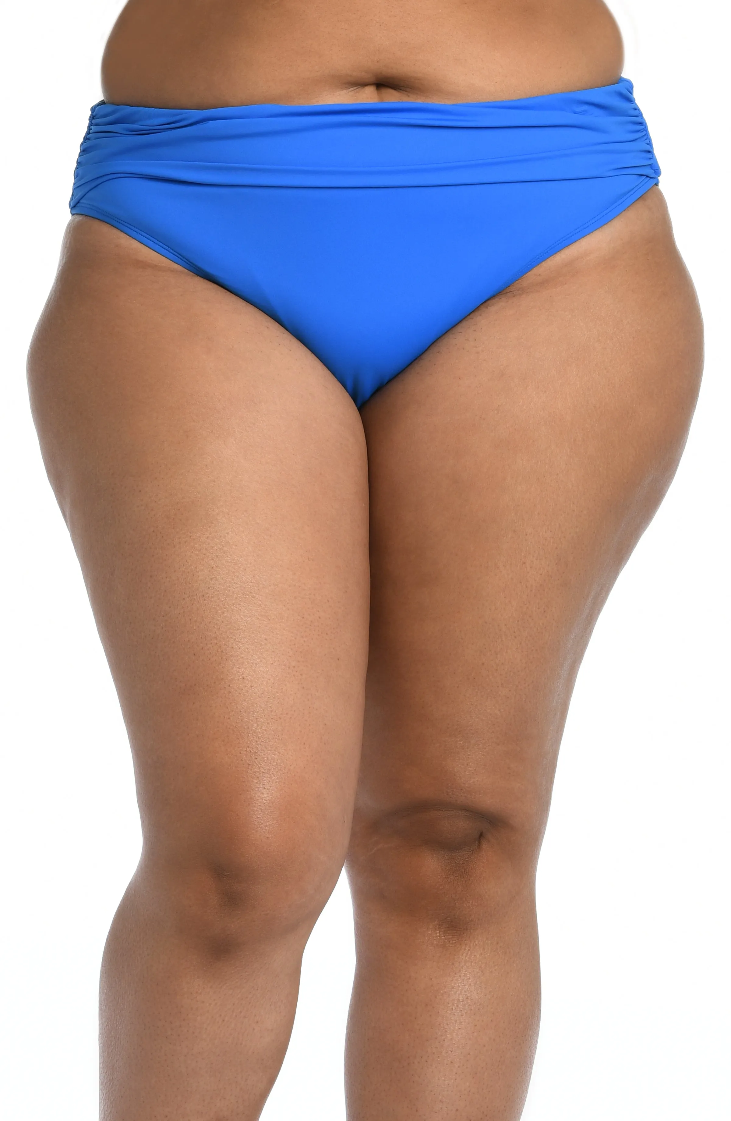 Island Goddess Shirred Band Hipster Bottom - Capri Blue - FINAL SALE