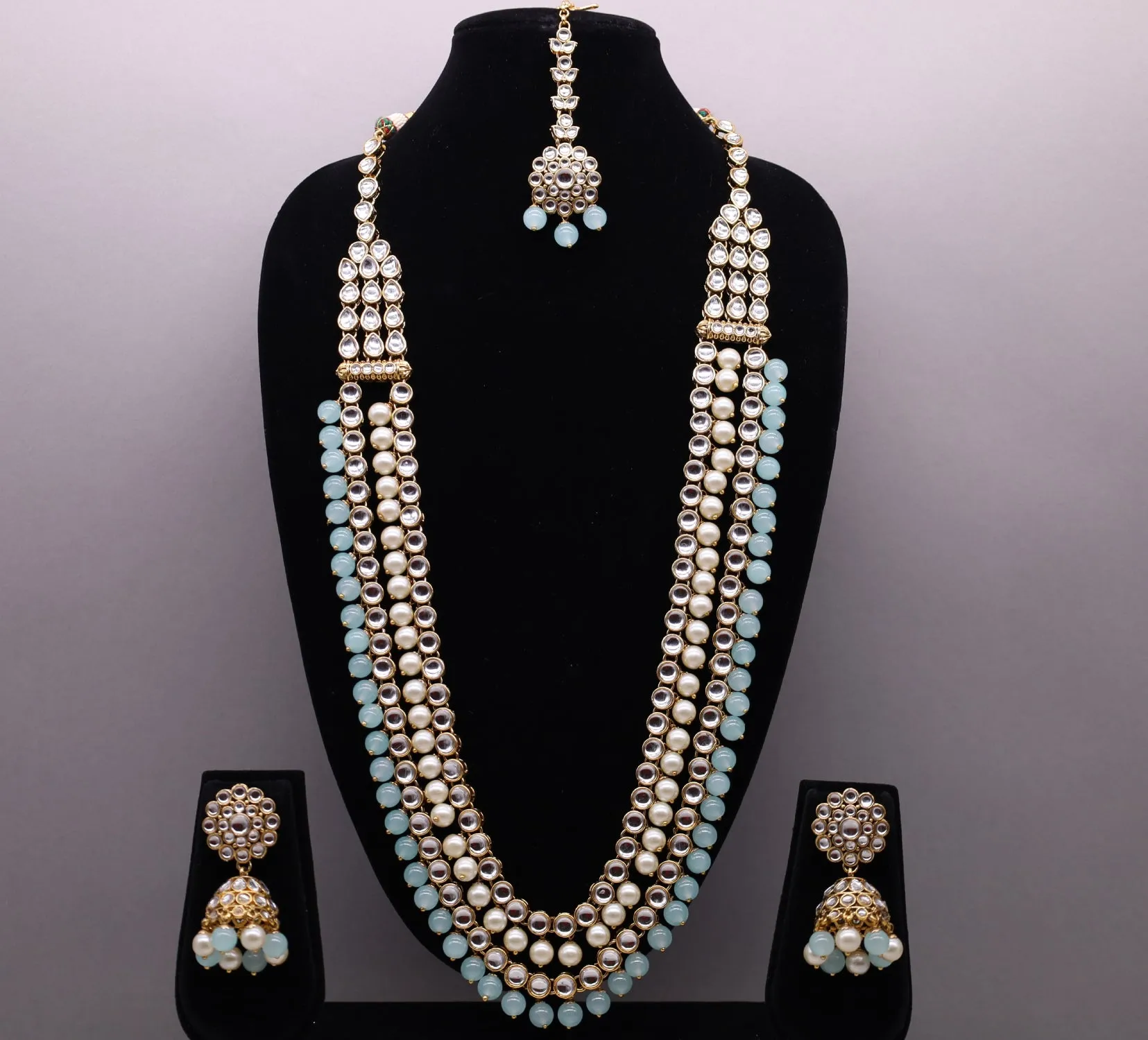 Jasmine Mala Kundan Full Set With Tikka