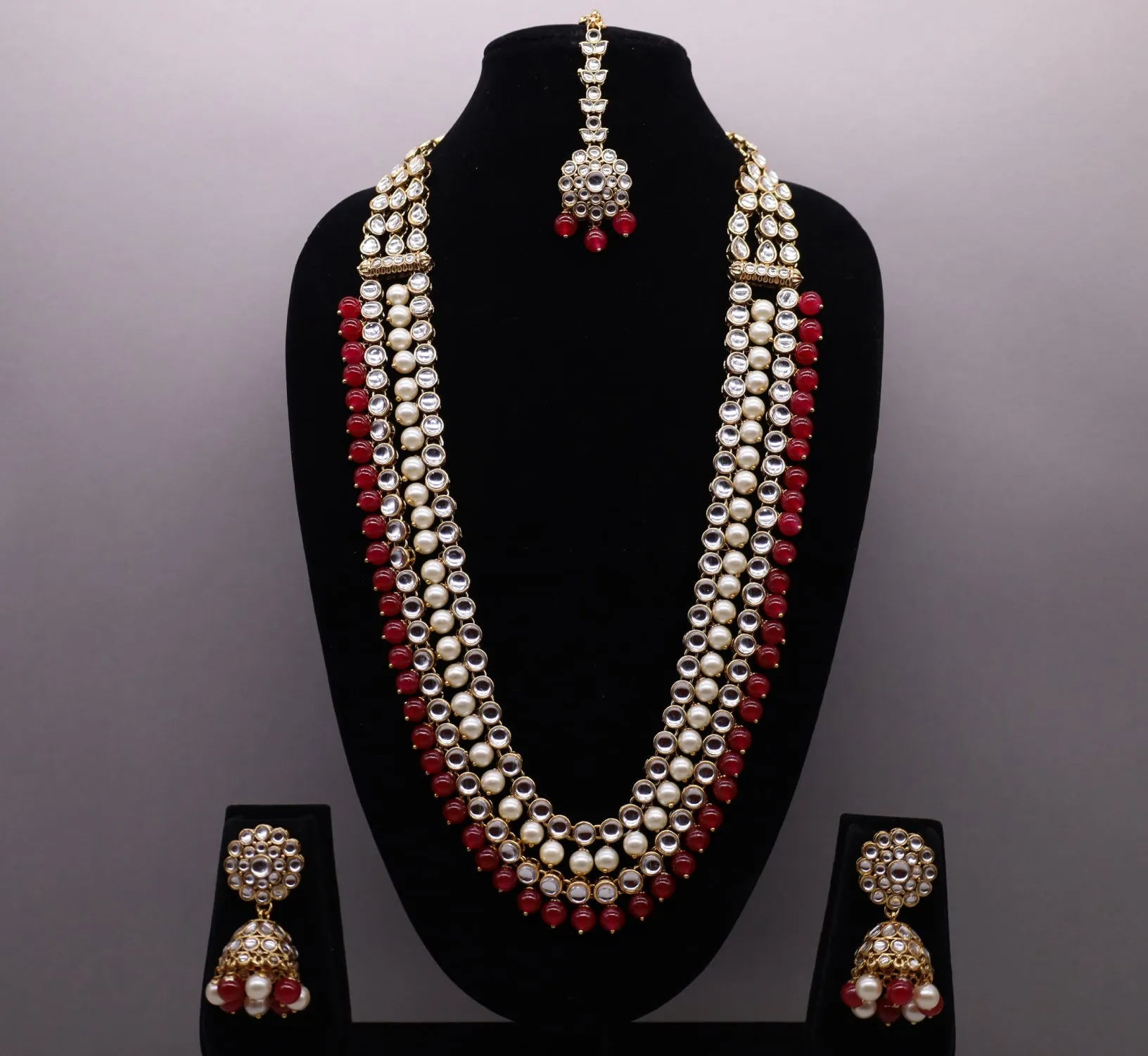 Jasmine Mala Kundan Full Set With Tikka