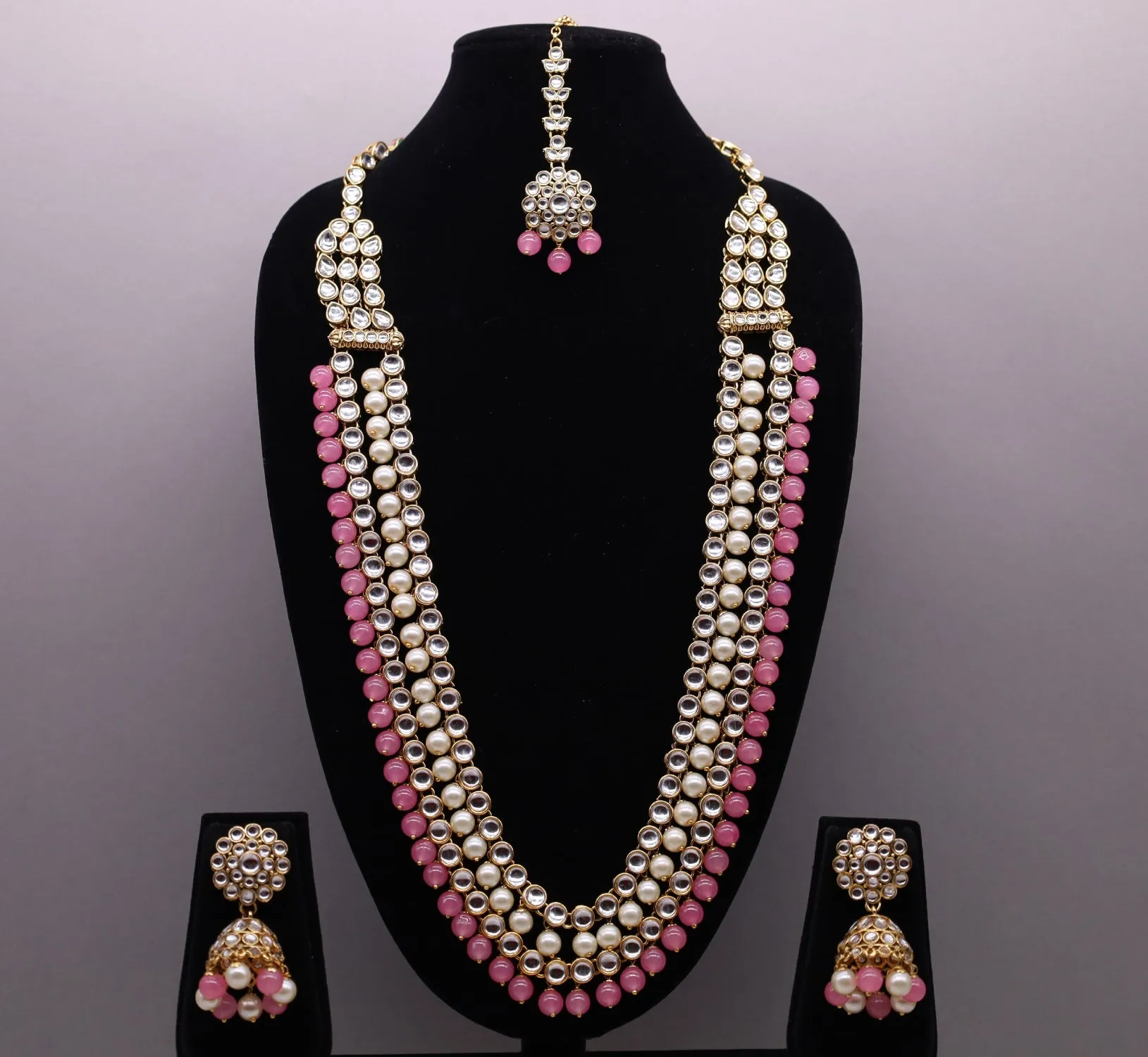 Jasmine Mala Kundan Full Set With Tikka