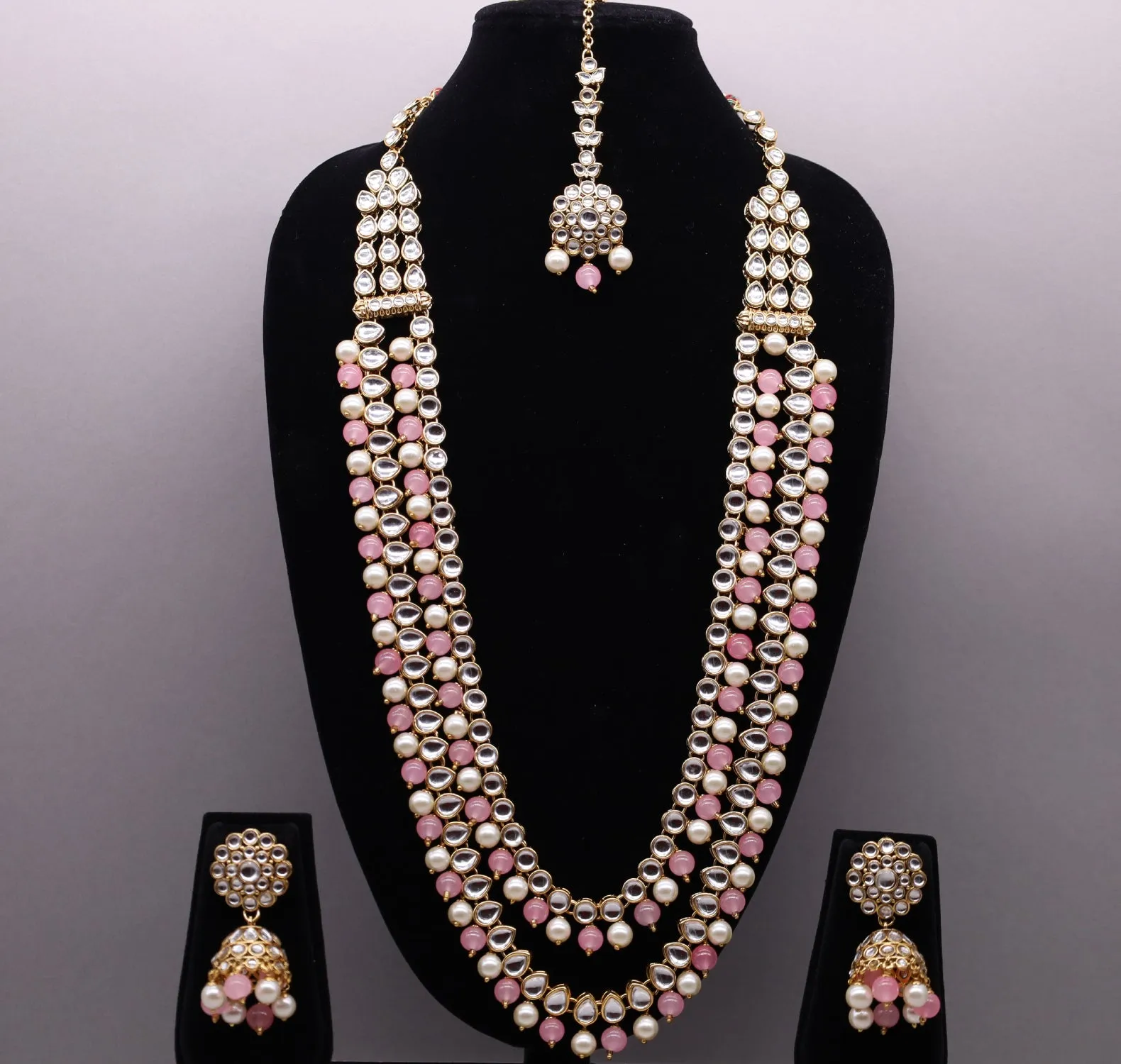 Jasmine Mala Kundan Full Set With Tikka